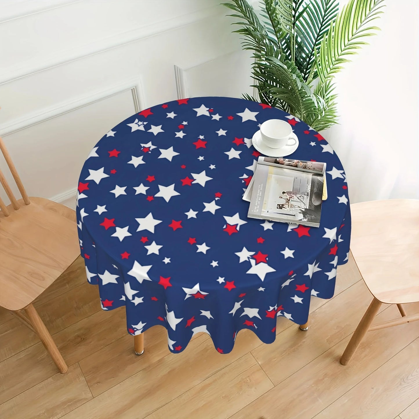 Independence Day Starry Round Tablecloth