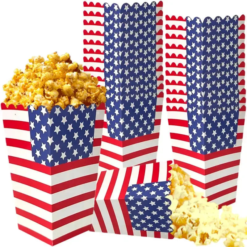 Independence Day Paper Popcorn Boxes - Snack & Candy Holders