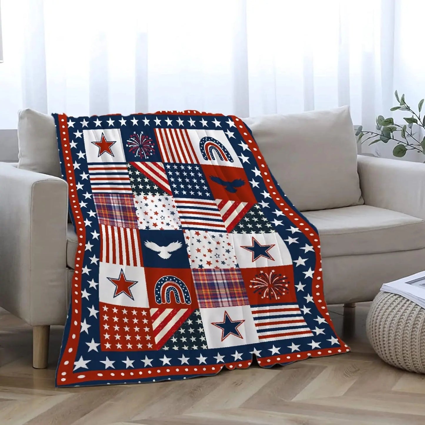 USA Flag & Star Design Blanket