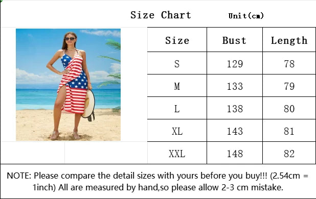 Striped Flag Print Women's Backless Dress