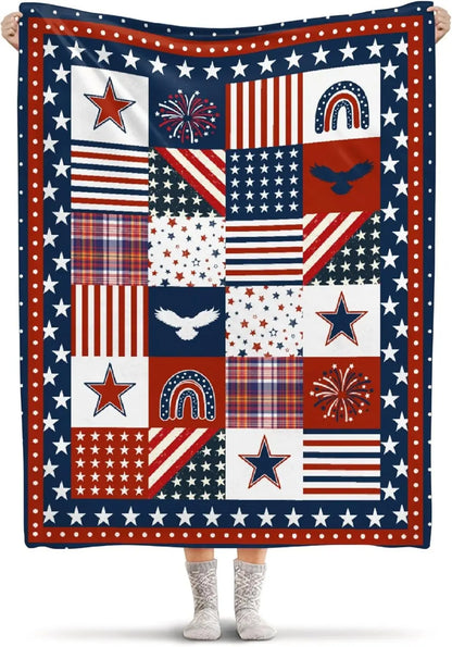 USA Flag & Star Design Blanket