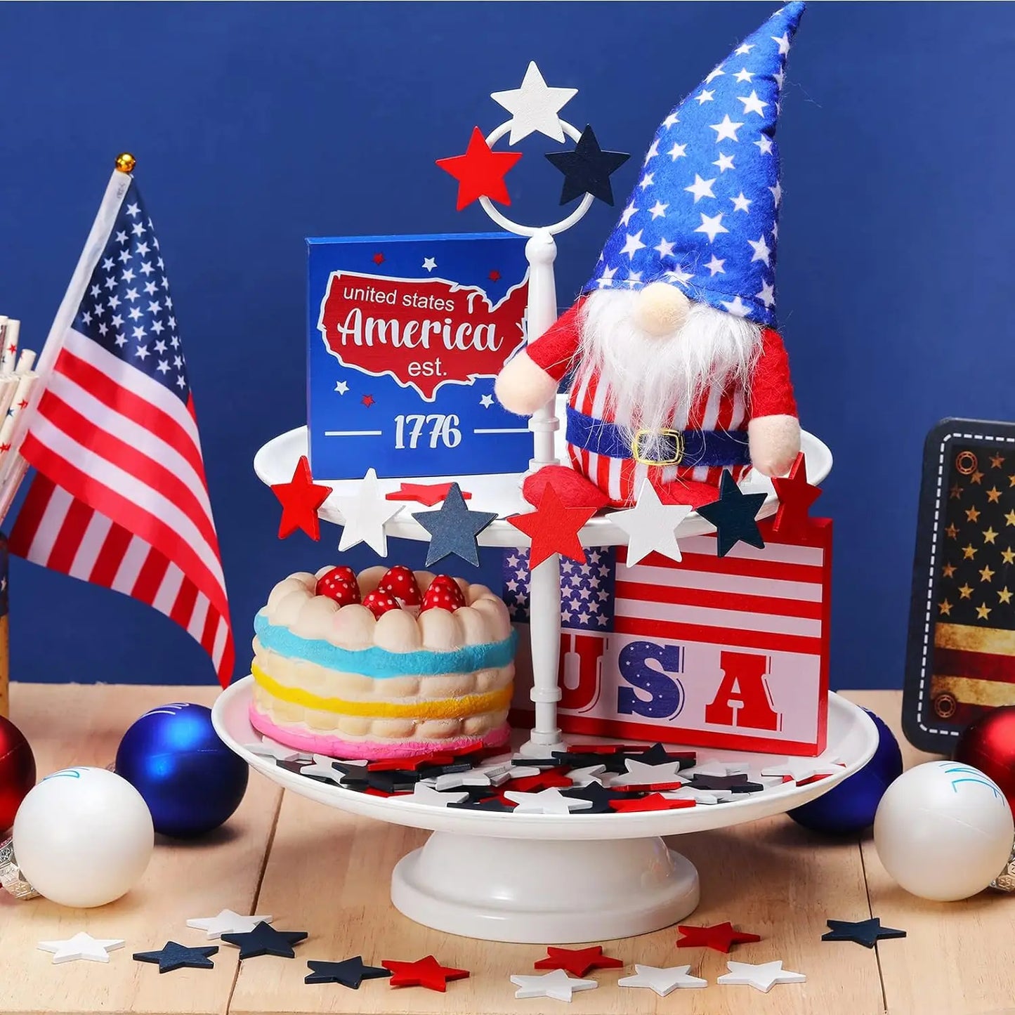 Independence Day- Mini Wooden Star