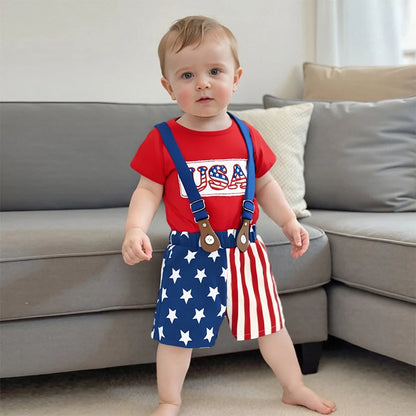 American Flag Toddler Dress Denim Outfit