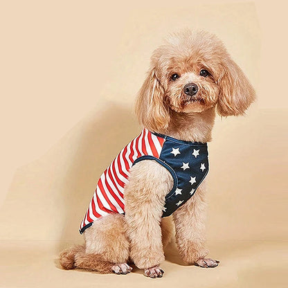 American Flag Printed Dog Bandana & Scarf Set with Adjustable Bow Tie