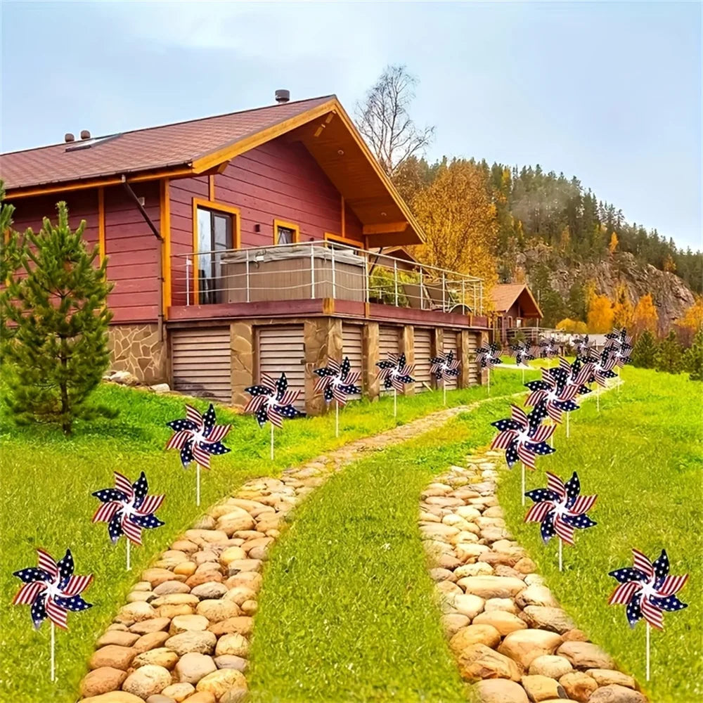 American Flag Wind Spinner Decorations