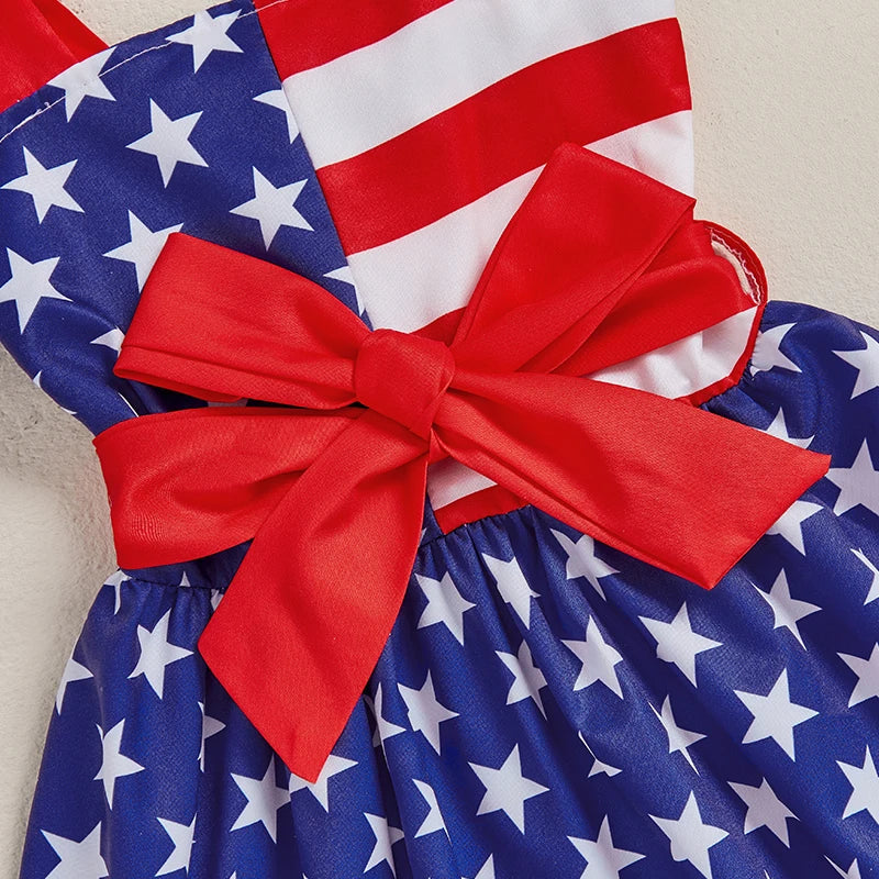 Girls' Fourth of July Outfit with Matching Headband