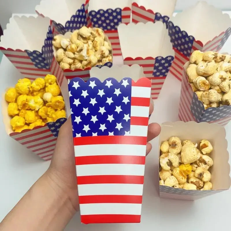 Independence Day Paper Popcorn Boxes - Snack & Candy Holders
