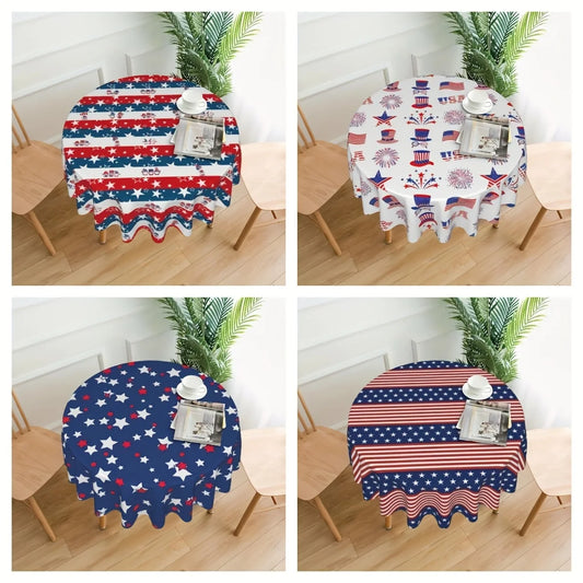 Independence Day Starry Round Tablecloth