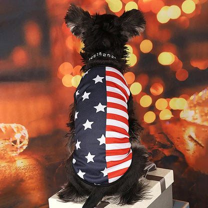 American Flag Printed Dog Bandana & Scarf Set with Adjustable Bow Tie
